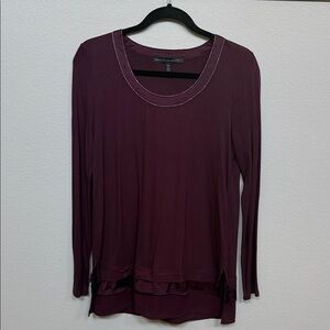 White House Black Market Deep Purple Long Sleeve Top